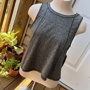 NWT 90 Dregree by REFLEX Heather Grey Reversible Gym Workout Crop Tank